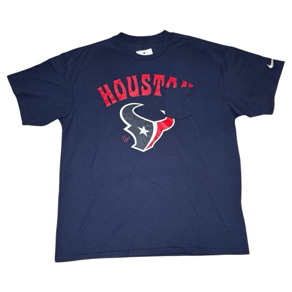 Nike Houston‎ Texans Loose Fit Rewind Pocket Shirt Men's Large Navy Blue